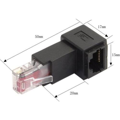 Multi-angle RJ45 Male to Female Lan Ethernet Network Extension Adapter RJ45 90 degree Angled 8P8C FTP STP UTP Cat 5e