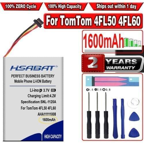 HSABAT 1600mAh GPS Battery AHA11111008 VFAD Battery for TomTom 4FL50 4FL60 Go 5000 GO 5100 Go 6000 GO 6100 PRO TRUCK 525