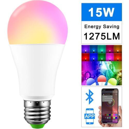 Wireless Bluetooth 4.0 Smart Bulb home Lighting lamp 15W E27 Magic RGB +Warm White LED Change Color Bulb Dimmable IOS /Android