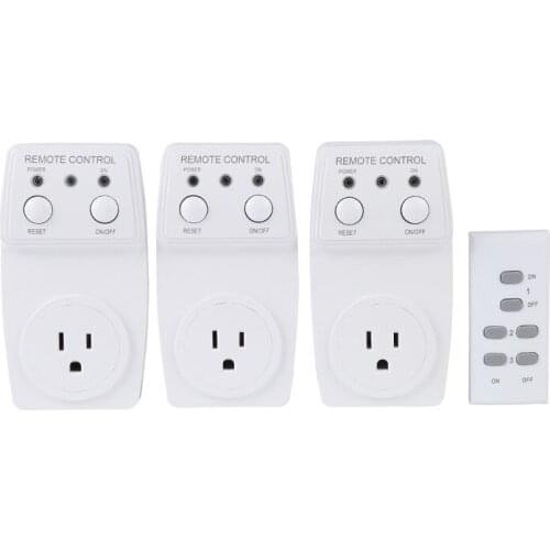 ESPLENTY Wireless Switch Remote Electrical Socket Plug US（3 Socket + 1 Remote