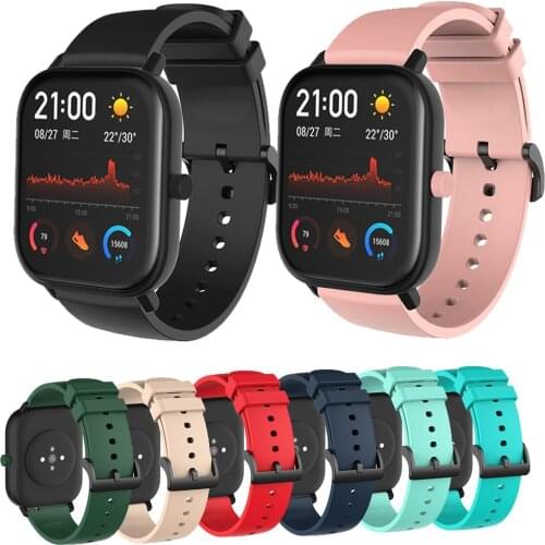 Bracelet WatchStrap For Huami Amazfit GTS / GTS 2 2e/ GTR 42mm Silicone Smart 20MM Watchband For Amazfit BIP / lite / BIP U Band