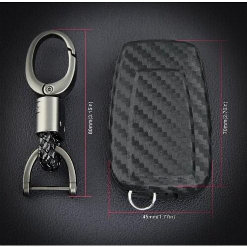 Car Key Case Fob Cover For Toyota CHR RAV4 Prado Camry Corolla Prius Auris Carbon Fiber Silica Gel Key Ring Shell Holder Styling