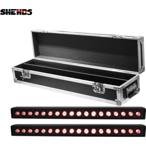 Flight Case With 2pcs 18x12W/18x15W/18x18W RGBWA UV 6in1 Led Wash Bar Lighting Wall Washer Indoor DJ Disco Party Wedding Stage
