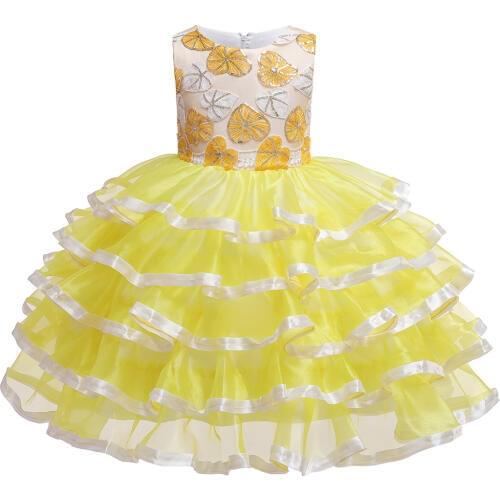 Baby Girls Flower Wedding Party Dress Clothes Kids Princess Children Clothing Thanksgiving Christmas Girls Layered Tutu Dresses
