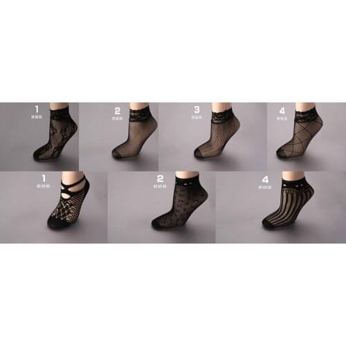 DHL 500pair Sexy Nylon Short Mesh Fishnet Socks Gridding Lace Womens Summer Breathable Ultra-Thin Transparent Silk Socks