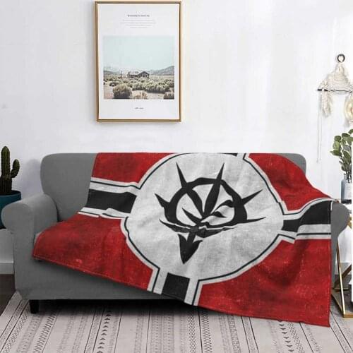 Zeon Flag Texture White Best Selling Room Household Flannel Blanket Scifi Science Fiction Robot Mecha Anime Manga Principality
