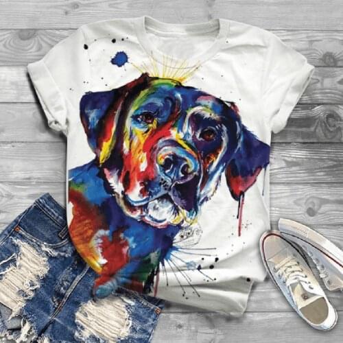 3D Animal Dog Printed O-Neck T Shirt Women Plus Size Women Tshirt Tee Shirt Femme Short Sleeve Tops Tee T-Shirt Summer Tops