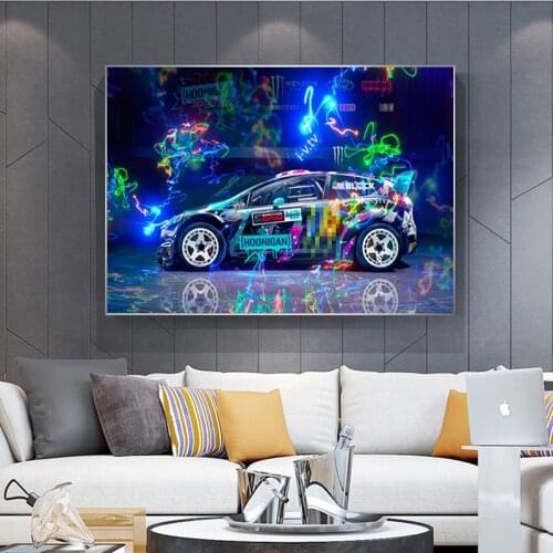 Graffiti Art Car Racing Car Canvas Paintings Posters Wall Art Pictures Painting Wall Art Cuadros for Living Room Home Decor