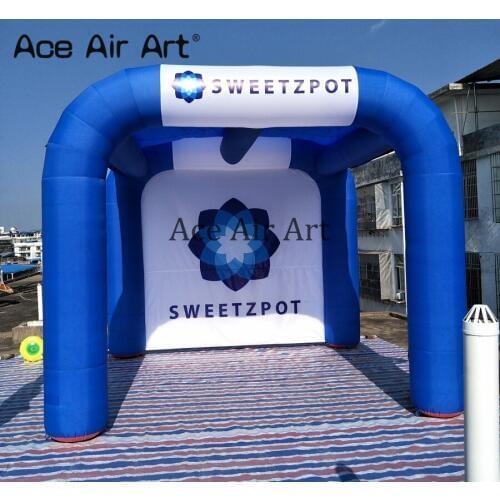 Customized Best quality blue inflatable square tent,royal blue event station tent for exhibition shows or party events