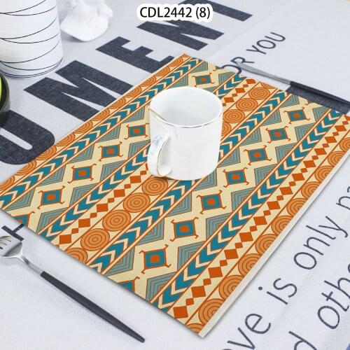 Geometric Pattern Square Lattice Printing Napkin Cloth Home Decoration Table Mat Cloth Tea Towel Coaster 42*32 Servilletas Tela