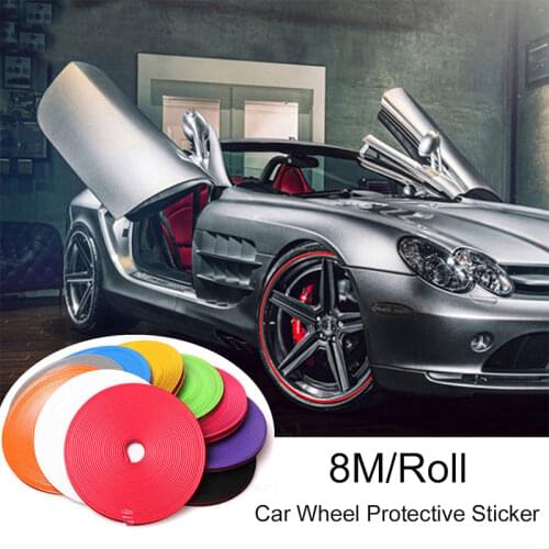 8M Car Wheel Rims Striping Tape Trim Protector In Car Styling Moulding Decor Strip Tire Guard Line Moulding Color Wheel Rims