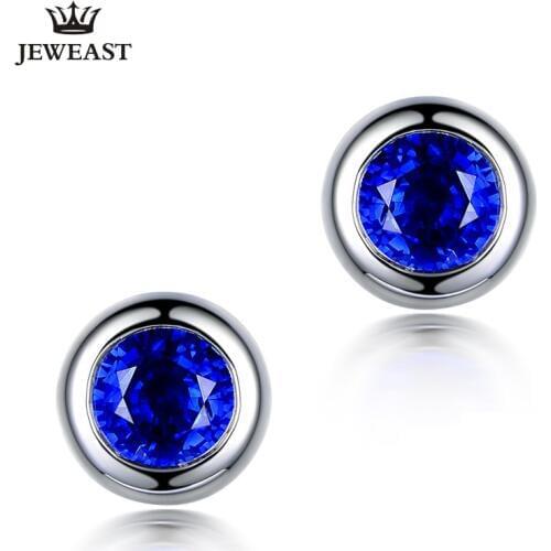 ML Natural sapphire 18K Pure Gold Earring Real AU 750 Solid Gold Earrings Diamond Trendy Fine Jewelry Hot Sell New 2020