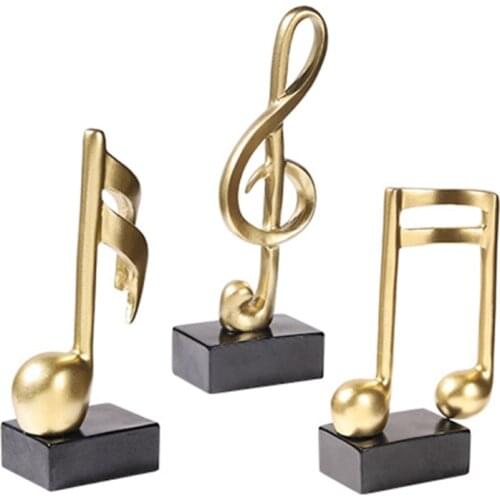 3pcs Music Decor Music Sculpture Statue Music Note Figure Modern Style Resin Home Decor Desk Office TV Cabinet Gifts Souvenirs