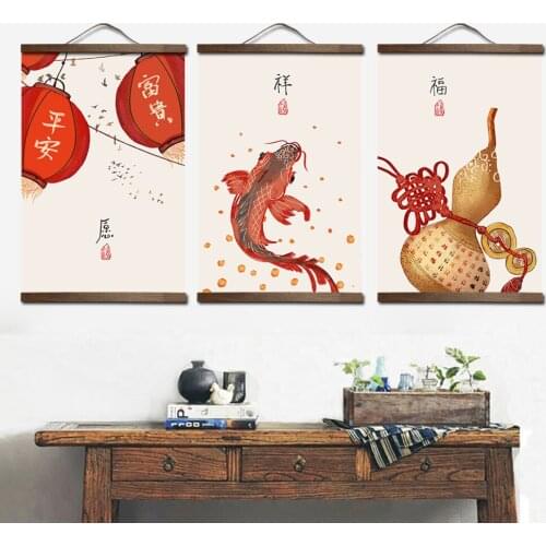 Chinese Style Green Plants Wall Art Canvas Painting Nordic Posters And Prints Wall Pictures For Living Room Decoration