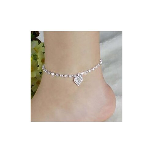 New Arrival Anklet Fashion Women Lady Crystal Rhinestone Love Heart Ankle Chain Jewelry For Sale Graceful