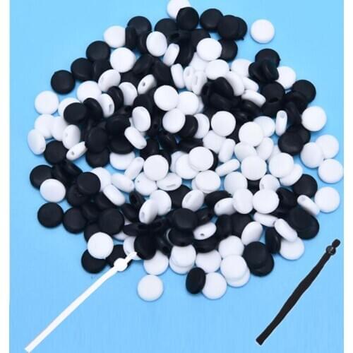 100pcs Flat Adjustment Buckle Beads Silica Gel Bottons for Mask Elastic Cord Stopper Rope Lock DIY Strap Cord End 15mm