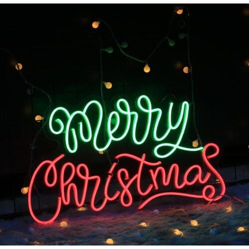 Custom Waterproof Flex Wedding Neon Sign Merry Chrismas Handcrafted Love Neon For Shop Logo Club Nightclub Game Room Wall Decor