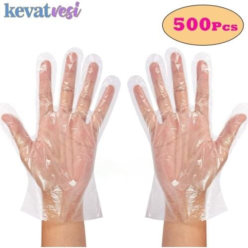 Clear Disposable Gloves Transparent Plastic Gloves Latex Free Food Prep Safe Gloves for Cooking Cleaning BBQ Kitchen Things