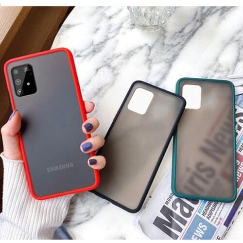 Translucent Matte Bumper Phone Case For Samsung Galaxy A12 A22 A42 A01 A11 A21S A31 A51 A41 A71 A10S A20S A30S A50 A70 Cover