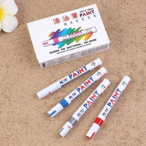12-color Waterproof Permanent Signature Pen, Paint By Number, Car Tire, Oily Marker Pen, Environmentally Friendly Paint Logo Pen