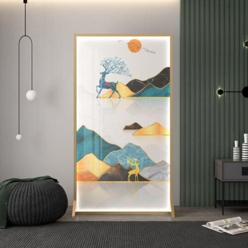 Nordic light luxury entrance art screen partition living room entrance entrance office metal mobile room screen