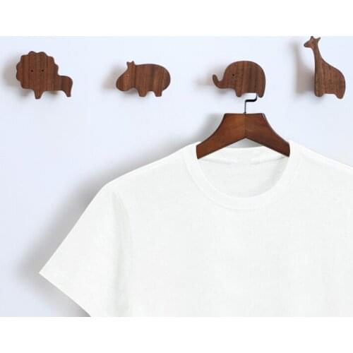 Modern creative animal solid wood coat hook bedroom wall hanging hanger living room wall hat hook decoration
