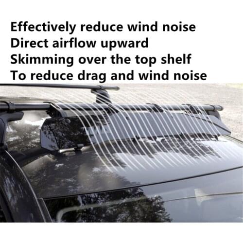 Universal 40" Car Top Roof Rack Wind Fairing Air Deflector Kit ABS Plastic 40 inch Car Cargo Box Racks Windshield Wind Fairing