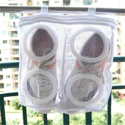 Hanging Dry Sneaker Mesh Laundry Bags Shoes Protect Wash Machine Home Storage Organizer Accessories Supplies Laundry Washing Bag