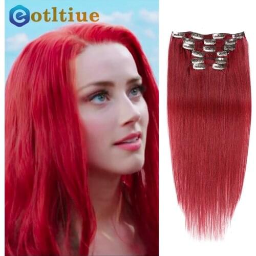 Eotltiue Full Head Clip In Hair Extensions Human Hair Straight Machine Remy Hair Extension 24 Inch 60# 613# Highlight For Volume