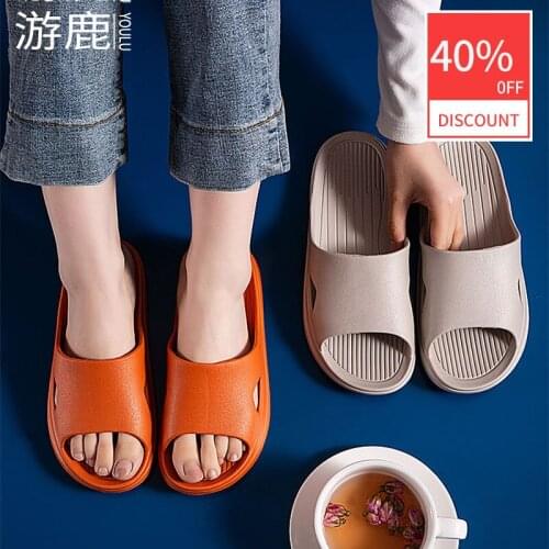 Concise Summer Women Bathroom Slippers Anti-slip Soft EVA Thick Shoes Platform Couples Indoor Sandals Zapatos De Mujer Zapatilla