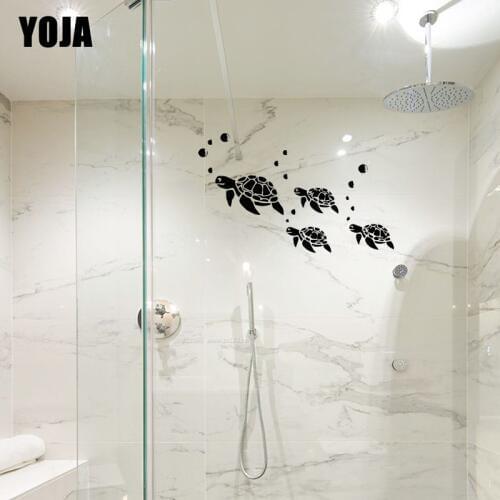 YOJA 17x28CM（One Group）Childrens Room Decoration Cute Turtle Bathroom Glass Decal Home G2-0395