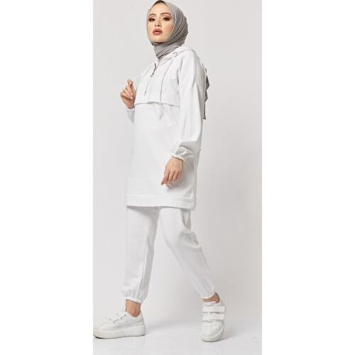 Womens Half Zipper Sports muslim clothing muslim sets plus size dress turkish dress autumn hijab moroccan tagine long