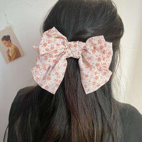 IFMIA Korea 2021 Fashion Black Flower Big Bow Fabric Hairpin Female Elegant Party Headdress Floral Hair Accessories Wholesale