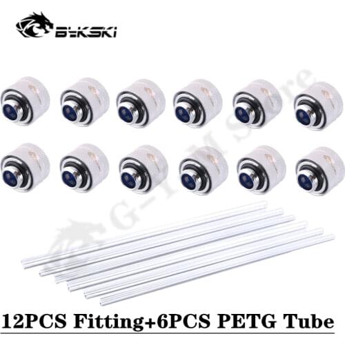 Bykski PETG Hard Tube Fittings Combo OD14 OD16 Hard Pipe For PC Water Cooling System PETG/Acrylic/ Metal Rigid Tubing Conenctor