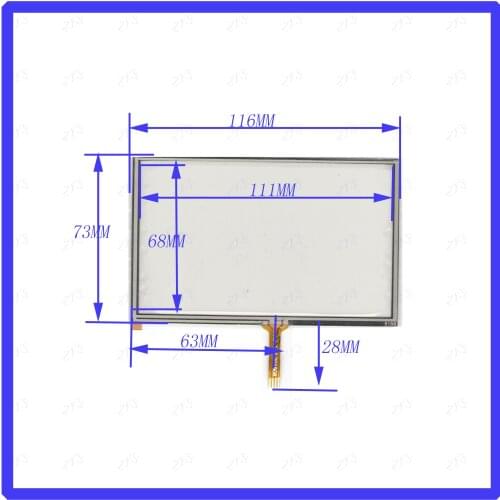 ZhiYuSun wholesale 5158 5PCS/LOT 116*73mm 5inch 4lines resistance screen for car DVD redio this is compatible 116*73