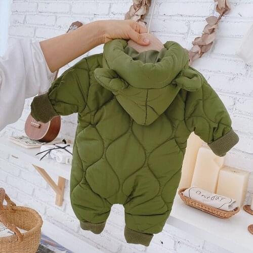 Newborn Girl Jumpsuit Hooded Winter Infant Overalls Baby Born Clothes Boy Warm Snowsuit Coat Kid Bear Romper Toddler Outerwear