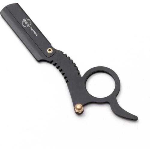 1Pcs AQIABI Brand Men Straight Edge Classic Home&Salon Straight Barber Edge Razor Beard Shaving Knife Hair Removal Tools A6111