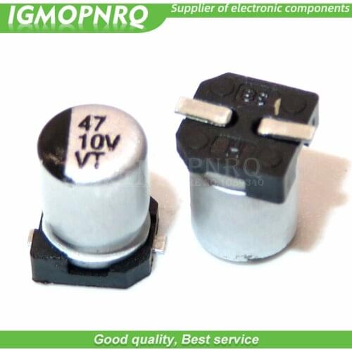 10pcs 10v47uf 6.3*5.5mm SMD aluminum electrolytic capacitor 47uf 10v 10v47uf-SMD