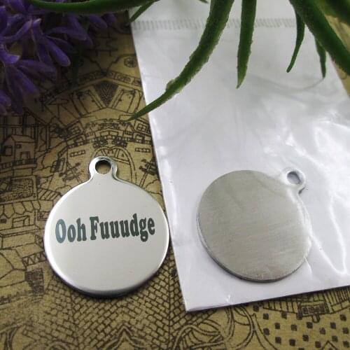 20pcs--"'Ooh Fuuudge"stainless steel charms 5 styles for choosing DIY Charms for necklace bracelets