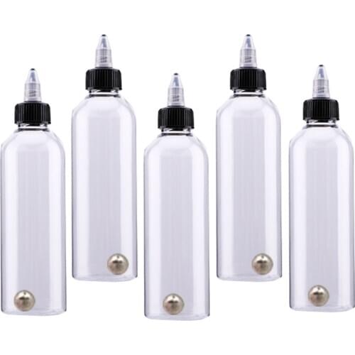 10Pcs 30/50/60/120/250ml Spare Clear Tattoo Paint Airbrush Ink Bottles