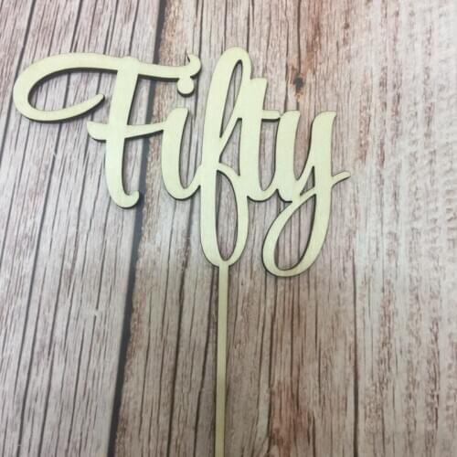 20pcs fifty 50th birthday numbers cake decoration wood cake topper