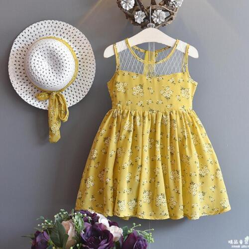 2018 Summer Baby Toddler Girl Clothes Set Kids Child Girls Clothing Set Sundress Sleeveless Floral Dress + Hat 2 Pcs Suit JW3229
