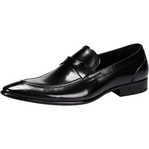 2020 Summer Formal Shoes Men brand Italian shoes fashion mens dress shoes genuine leather black wedding male shoes buty meskie