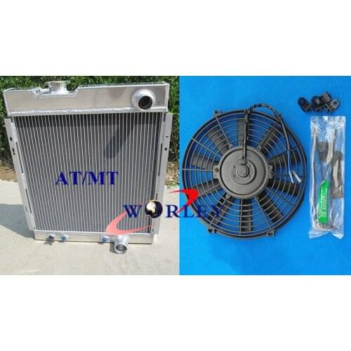 3ROW 56mm Aluminum Radiator for Ford MUSTANG V8 289 302 WINDSOR 64-66 + FAN