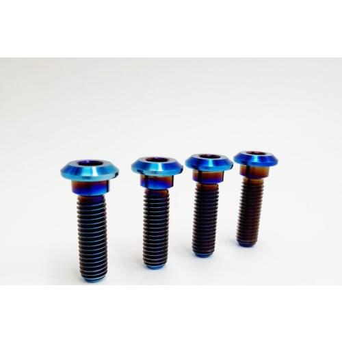 4pcs Burning blue M8x30mm Titanium / Ti Bolts Fit for Kawasaki Front & Rear Disc Brake Rotor