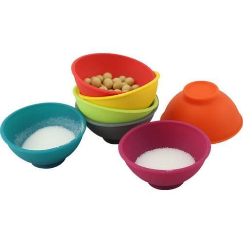 4Pcs/set Mini Silicone Bowl for Salt Sauce Sugar Butter Cream Dressing Mayonnaise Salad Dinnerware Set Kitchen Tools Accessories