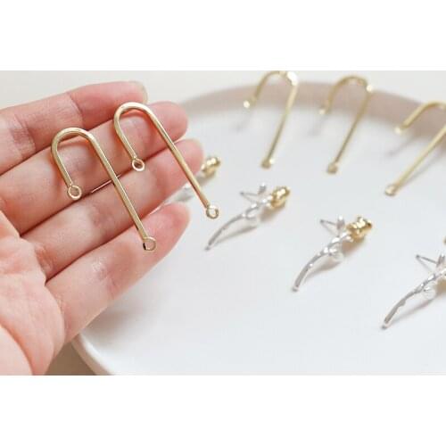 6pcs Simple and elegant rose bouquet U-shaped belt double hanging Earrings for Women Ladies diy jewelry earring material