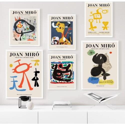 Abstract Joan Miro Wall Art Canvas Painting Gallery Nordic Posters And Prints Museum Exhibition Decor Pictures For Living Room
