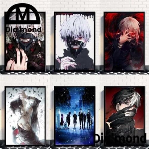 5D Diy Diamond Painting Japanese Anime Kaneki Ken Tokyo Ghoul Nordic Diamond Mosaic Embroidery Cross Stitch Kits Art Home Decor