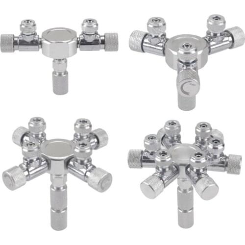 Aluminum Alloy Aquarium Multi Way CO2 Distributor Splitter Needle Valve Check Valve Bubble Counter for Solenoid
